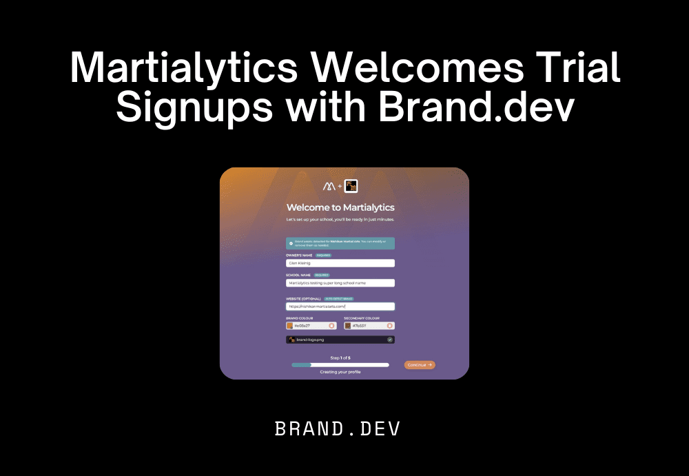 Martialytics Welcomes Trial Signups with Brand.dev