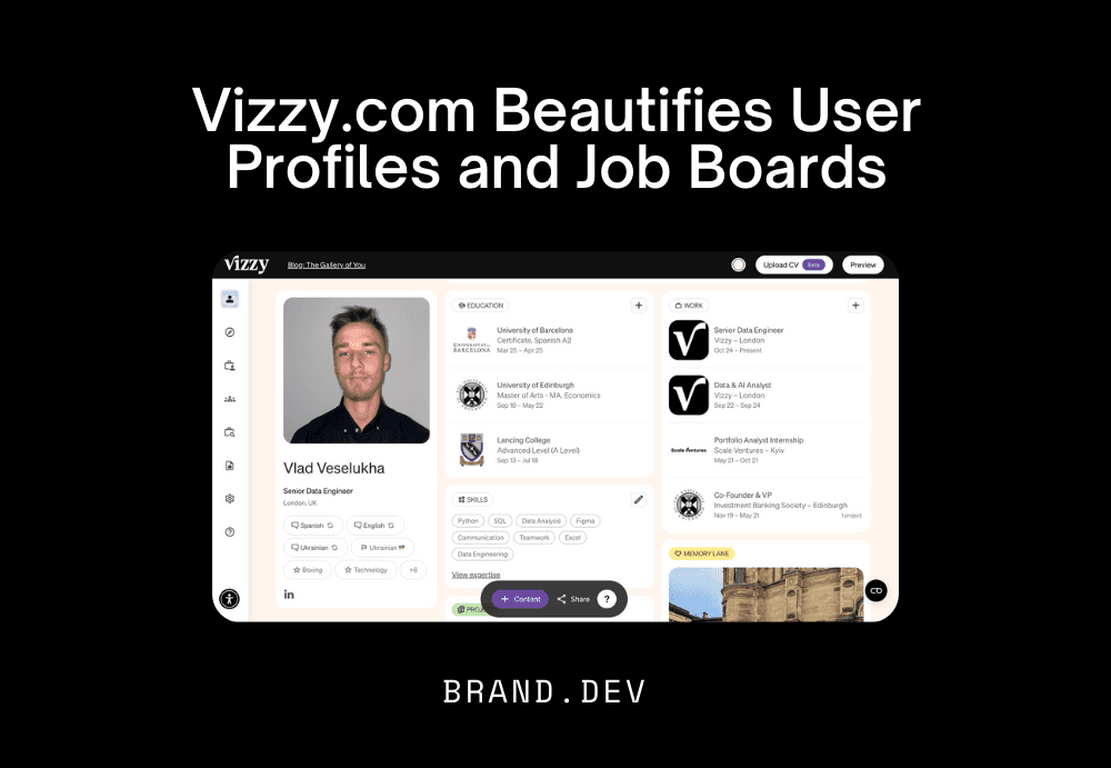 Vizzy Beautifies User Profiles and Job Boards with Brand.dev